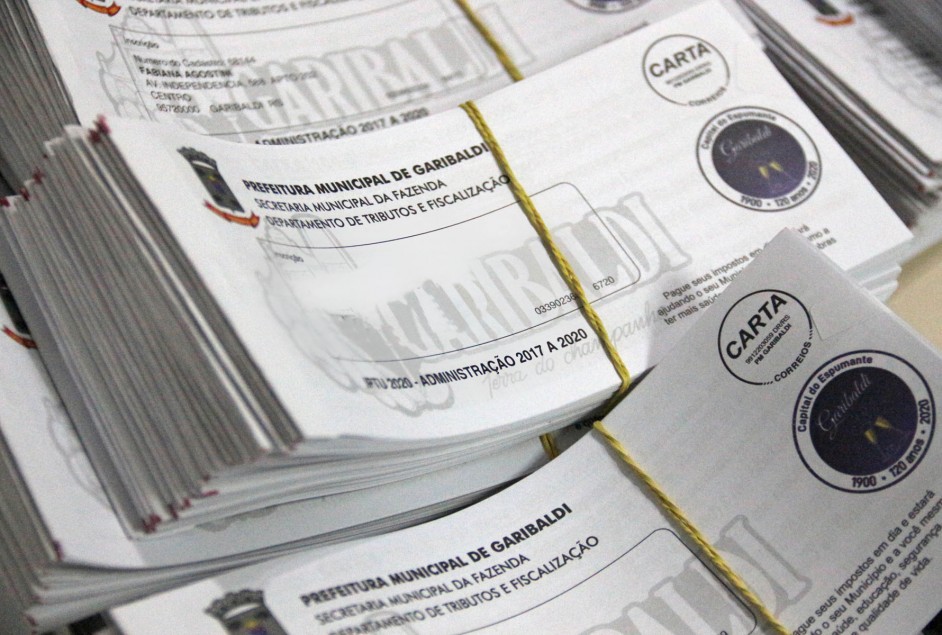 1ª parcela do IPTU de Garibaldi vence na próxima segunda-feira